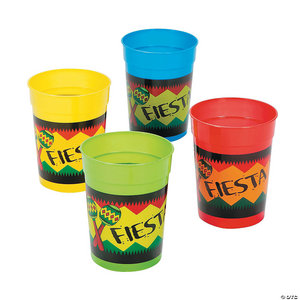 CUPS FIESTA PATTERNMARACAS BPA-FREE PLASTIC 4IN 10OZ 1DZ