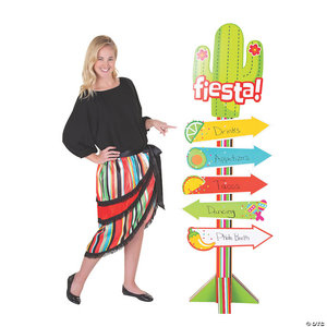 SIGN CARDBOARD CUTOUT STAND UP FIESTA DIRECTIONAL  22.75X66.5IN
